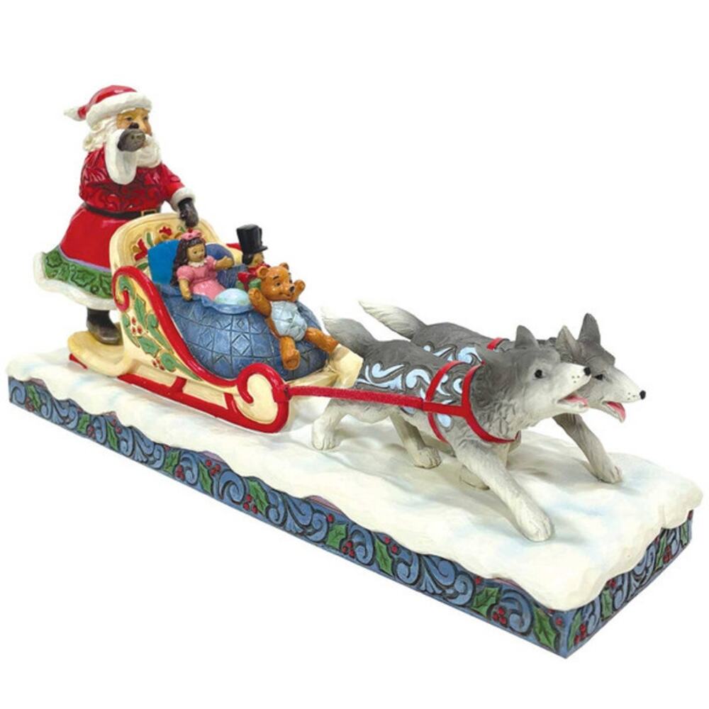 NIB! Enesco Jim Shore Heartwood Creek Santa Dog Sledding Figurine - Picture 3 of 9